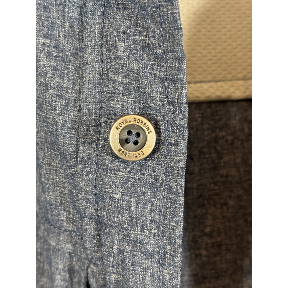 Men's Royal Robbins Long Distance Traveler Blue Casual Button Down Shirt XL - Picture 8 of 11